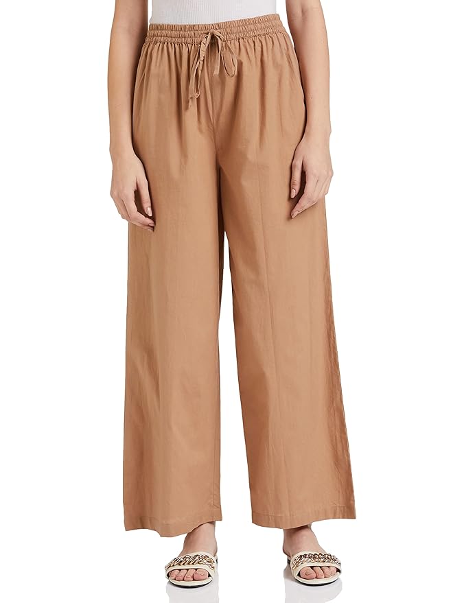 Amazon Brand - Myx Women Cotton Relaxed Fit Palazzo (Available in Plus Sizes)