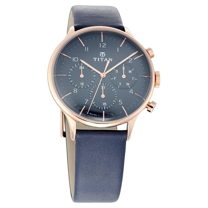 Titan Light Leathers Analog Blue Dial Men's Watch-NM90102WL02 / NL90102WL02/NP90102WL02