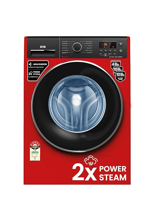 IFB 7 Kg 5 Star Front Load Washing Machine 2X Power Steam (ELITE ZRS 7012, Red, In-built Heater, 4 years Comprehensive Warranty)