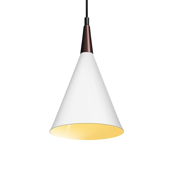 wipro BeuHome Pendant Light BP04 | Premium Indoor Decorative Light with Contemporary Sleek Design | Hanging Light for Living Room, Dining | E27 (Matte White)