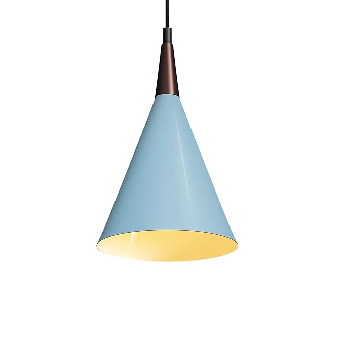 Wipro BeuHome Pendant Light BP04 | Premium Indoor Decorative Light with Contemporary Sleek Design | Hanging Light for Living Room, Dining | E27 (Matte Sky Blue)