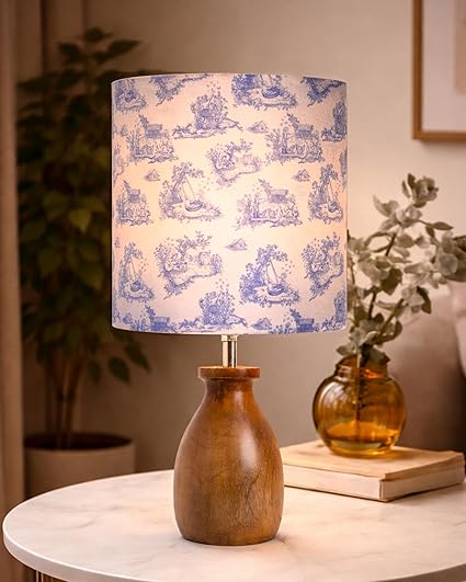 Homesake® Dovel Pot Table Lamp for Living Room Decoration | E27 Holder, Bulb Included | Warm Light | Desk Nightstand Light, Decorative Lamps for Bedroom, Beside,Study & Home Décor, White Star Shade
