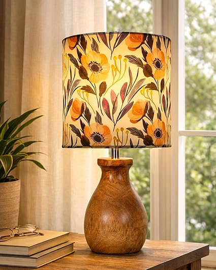 Homesake® Dovel Pot Table Lamp for Living Room Decoration | E27 Holder, Bulb Included | Warm Light | Desk Nightstand Light, Decorative Lamps for Bedroom, Beside,Study & Home Décor, White Star Shade