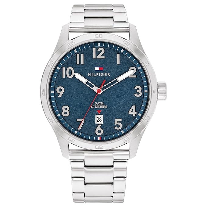 Tommy Hilfiger Quartz Multifunction Blue Dial Stainless Steel Strap Casual Watch for Men_TH1710563W