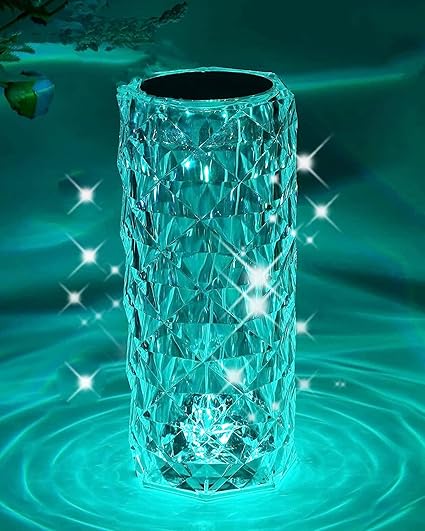 Homesake® Crystal Lamp, 16 Colors Crystal Diamond Table Lamp, Light Lamps, Lamps for Home Decoration, Touch Lamp, Home Decor Items, Remote Control Plug & Power