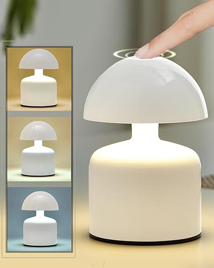 Homesake® Touch Lamp for Bedroom | Modern Desk Lamp for Study, Living Room & Office, Led Desk Light | Sleek Bedside Night Lamp with Dimmable Warm Light (White)