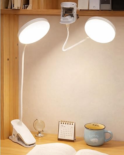 Homesake® LED Desk Wall Mounted Lamp with 3 Brightness Modes, Touch Sensor Control, Flexible Gooseneck, Study Table Lamp, for Home & Office, Students Reading Lamp Light, (White, Clip Mounted)