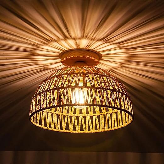 Homesake® Metal Dual Ring Glove Flush Mount Ceiling Lamp Light, Modern Fixture Decor Hanging Chandelier E27 Holder, Livra, Scandinavian, Rustic Home Lighting for Bedroom, Living Room, Hallway- (White)