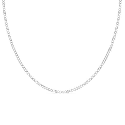 Clara 925 Sterling Silver Curb Chain Necklace in 18 inches | Gift for Women and Girls| With Certificate of Authenticity and 925 Stamp