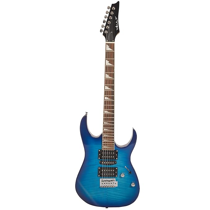VAULT RG1 Soloist Premium Basswood Electric Guitar (Blue, Indian Laurel Fretboard)