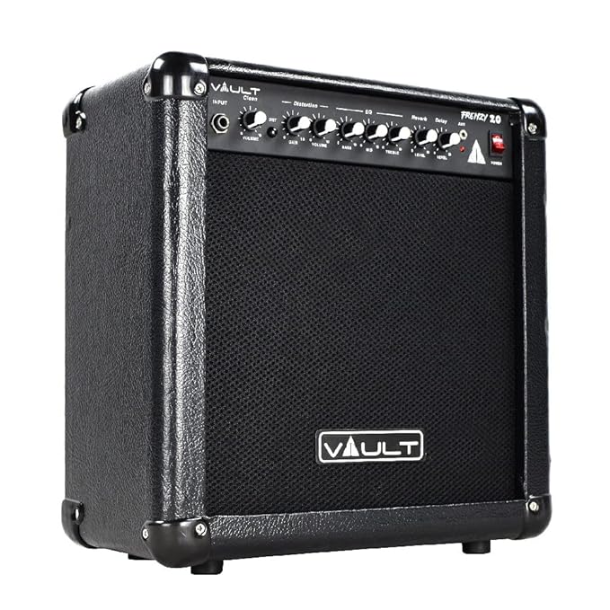 Vault Frenzy 20 Watt Guitar Combo Amplifier with Analog Distortion, Reverb & Delay All Playable Together