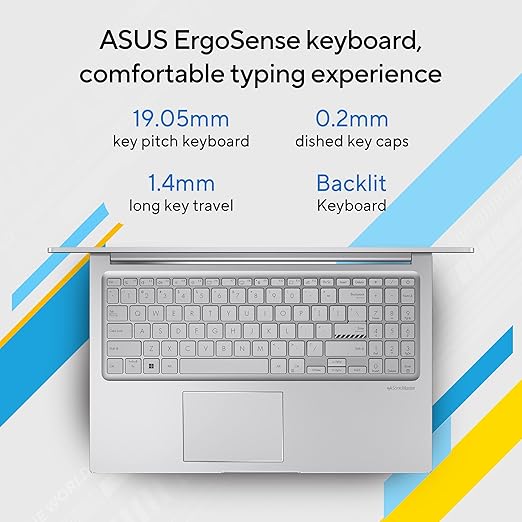 ASUS Vivobook 15, Smartchoice,Intel Core i3 13th Gen 1315U, 12GB RAM, 512GB SSD, FHD 15.6", Windows 11, Office 2024, Cool Silver, 1.7Kg, X1504VA-BQ331WS, Intel UHD iGPU, Thin & Light, 42Whrs Laptop
