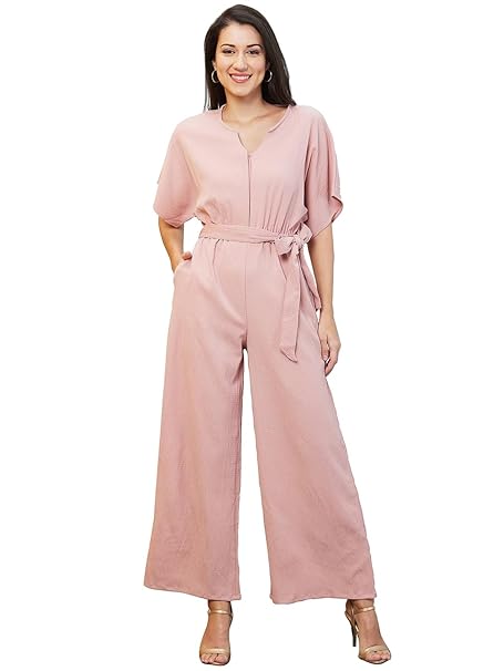 Globus Women Navy Solid Boiler Jumpsuit-3638099005