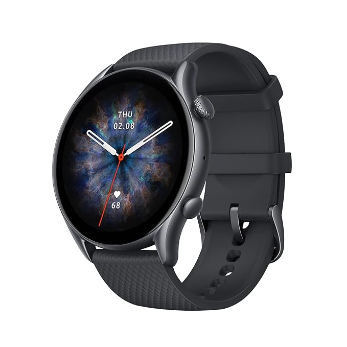 Amazfit GTR 3 Pro (Smartchoice) 46mm Smart Watch with BT Phone Calls, BP Monitoring, 1.45”AMOLED Display, 24/7 HR Tracking, Alexa, GPS, WiFi, 12-Day Battery Life,150 Sports Modes(Infinite Black)