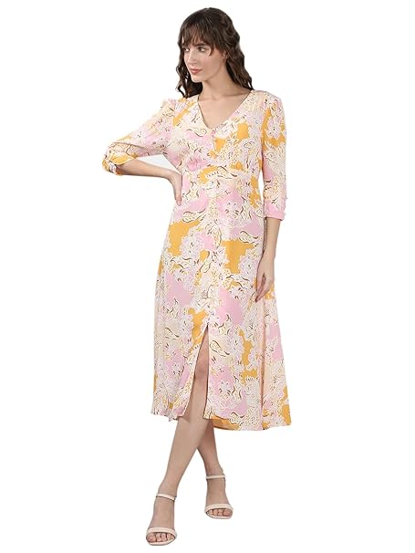 VERO Moda Midi Fit and Flare Dress for Women