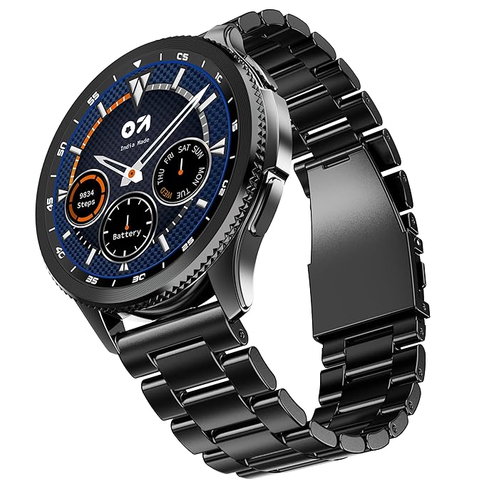 GOBOULT Pyro Smartwatch 1.43'' AMOLED Screen, BT Calling 5.3, 600 Nits Brightness, IP68, 150+ Watchfaces, 120+ Sports Modes, AI Voice Assistant, SpO2 Monitoring (Graphite)
