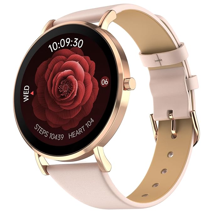 Noise Diva 2 Fashion Smart Watch for Women - Sleekest Dial, 36mm AMOLED Display, Snug Fit, Improved Female Cycle Tracker, BT Calling, Sleep Tracking, AI Voice Assistant, Password Protection(Rose Pink)