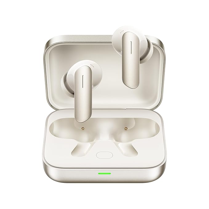 realme Buds Air 7,12.4mm Dynamic Bass Drivers,52Hrs Playtime,52dB Hybrid ANC,6 Mic ENC,45ms Low Latency,360° Spatial Audio,Hi-Res LHDC,IP55 Dust & Water Resistant,True Wireless TWS BT v5.4(Ivory Gold)