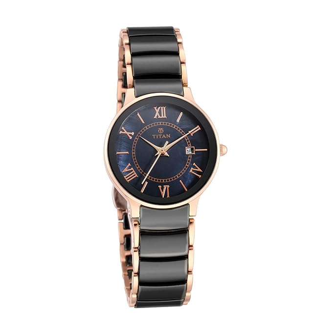 Titan Ceramic Analog Black Dial Women's Watch -NL95016WD01 / NL95016WD01/NP95016WD01