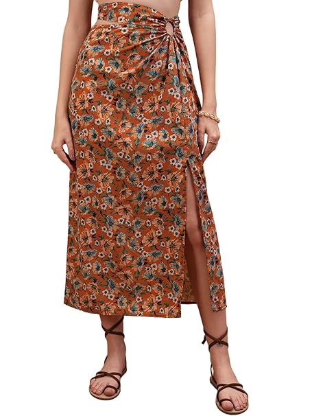 Tokyo Talkies Women's Regular Fit A-Line Skirts| Mid-Rise| Women Skirt | Skirt for Women