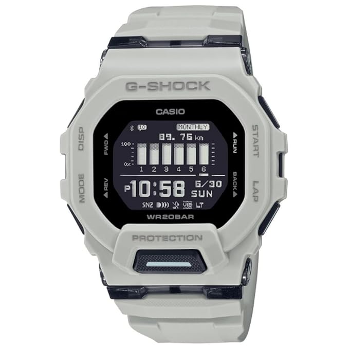 Casio G-Shock GBD-200UU-9DR Digital Dial White Resin Strap Men's Watch Bluetooth Workout Tracking G1248