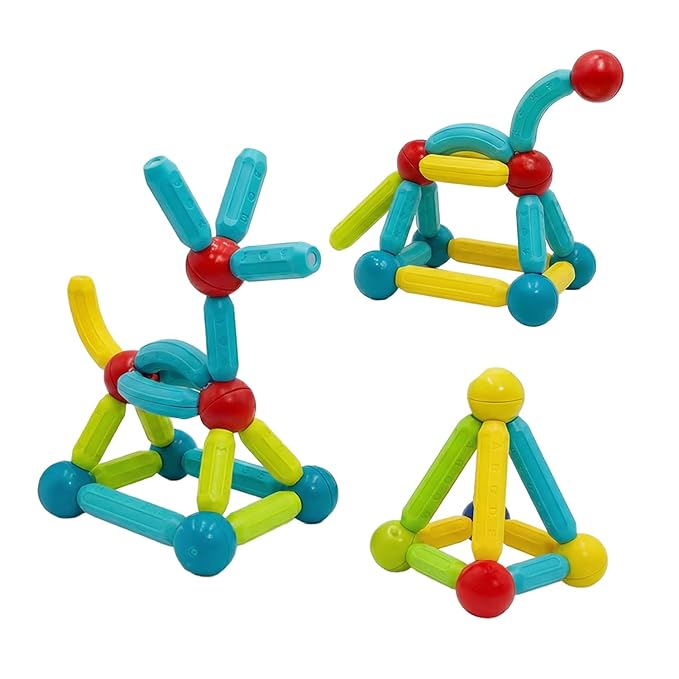 Amazon Brand- Jam & Honey Magnetic Funny Creation 36 Piece Building Set for Kids | Stick and Ball Magnetic Blocks | Montessori STEM Toy | Ages 3+