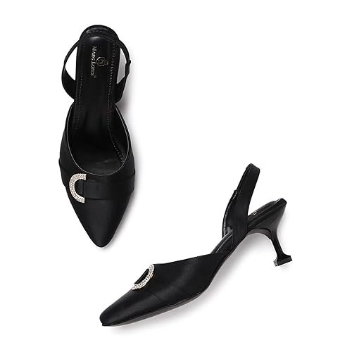 Marc Loire Women Slip on Embellished Kitten Heel Pumps
