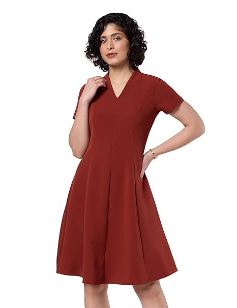 Symbol Premium Women's A-Line Flared Dress (Knee Length | Desk-to-Dinner) (Available in Plus Sizes)