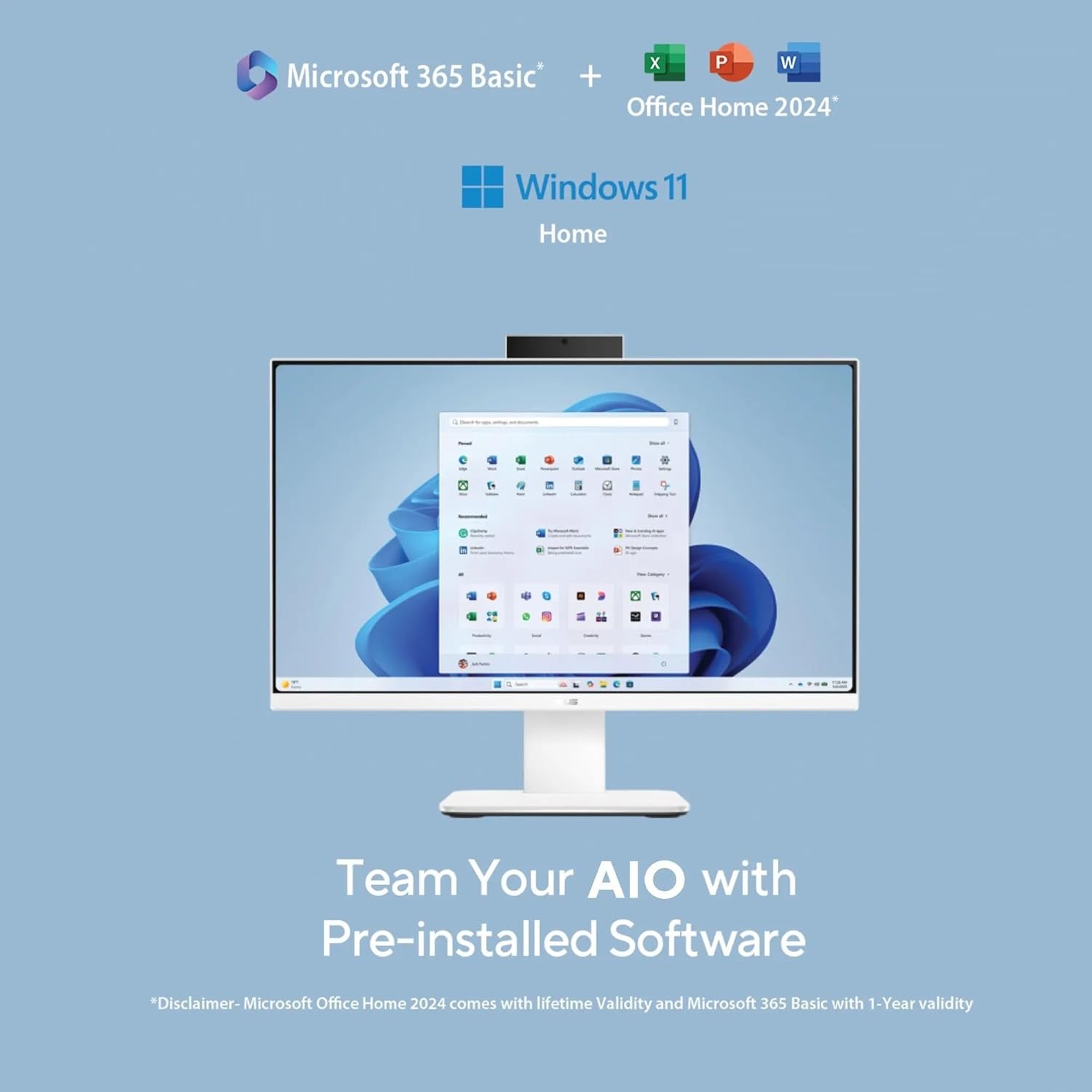 ASUS AiO V470,13th Gen Intel Core i7-13620H, 27" FHD,100Hz,All-in-One PC(16GB RAM/1TB SSD/Windows 11/Office 24/Retractable Camera/Wireless Keyboard & Mouse/M365 Basic (1Year)*) V470VA-KWPE006WS