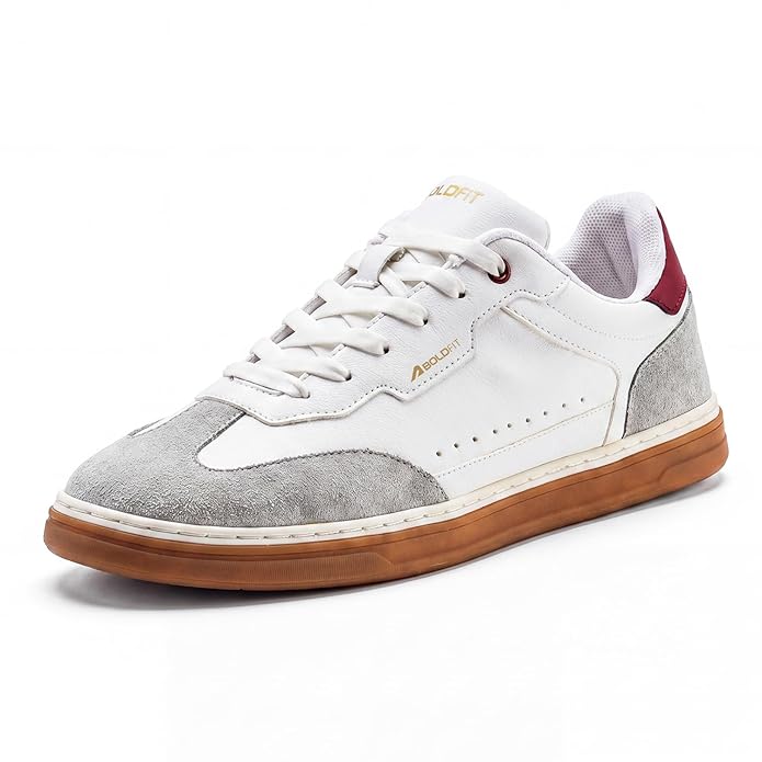 Boldfit Sneakers for Men Casual Stylish Sneakers for Man with Premium PU Leather Upper, Cushioned Insole, Padded Collar, Breathable Lining & TPR Grip Sole Everyday Wear Shoes for Men Klunys