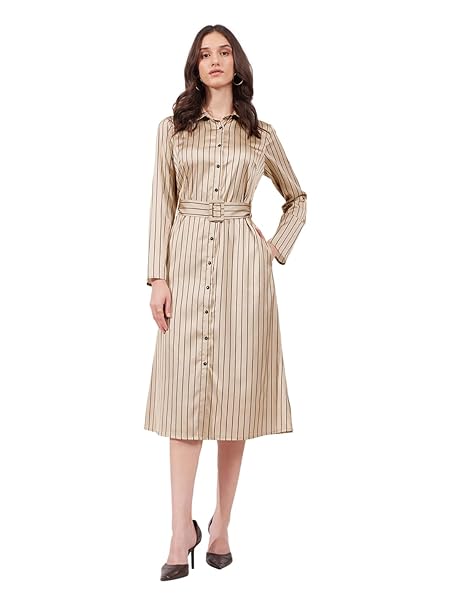 FableStreet Women A-line Shirt Dress |Perfect for Casual, Office, and Everyday Outfits