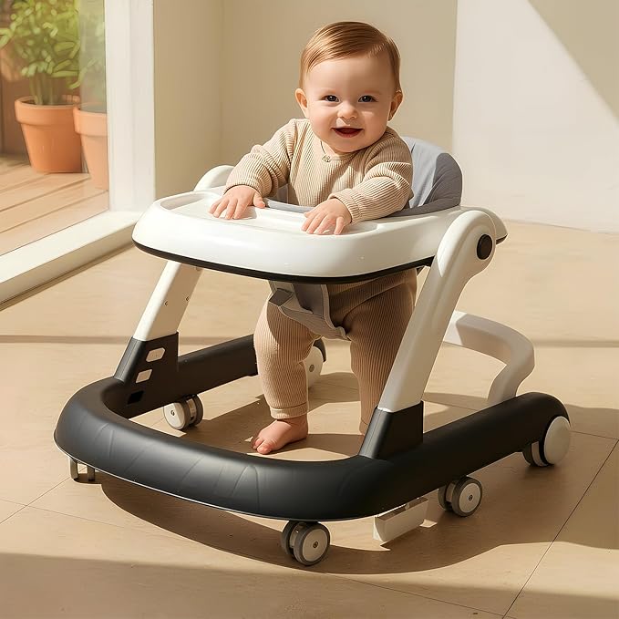 StarAndDaisy Baby Walker for 6-18 Month Baby Boy & Girl/Height Adjustment, Speed Control/Baby Walker for Kids with Safety Wheels and Comfortable Seat (Grey)