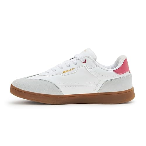 Boldfit Sneakers for Woman Faux Leather Casual Shoes with Soft Cushion Insole, Lace-Up Eveyday Wear Footwear Women Sneakers Shoes Klunys Elite