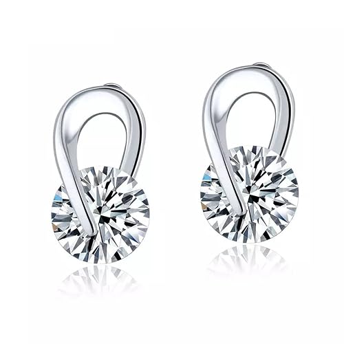 Shining Diva Fashion AAA Crystal Zircon Silver and Platinum Plated Earrings for Women (9826er)