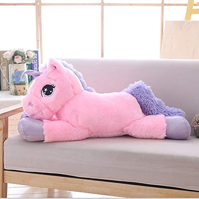 HUG 'n' FEEL SOFT TOYS Soft Toys Unicorn Plush Toys Giant Size Unicorn Stuffed Animal Horse Toy Soft Unicornio Peluche Doll Gift Children Pink 100cm Plush & Stuffed Toys