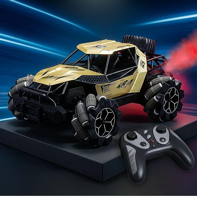 GRAPHENE RC 4WD All Terrain Remote Control Drift Car for Kids 4x4 Off Road Rock Crawler Stunt Mist Smoke Effect Toys Metal Climbing Vehicle High Speed Rechargeable Racing Truck Adult Boy Girl