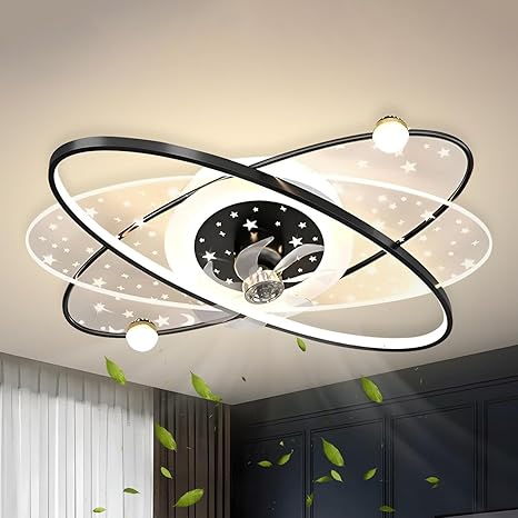 Smartway® - 60 Watt Faro Modern|Living Room|Dining|Bedroom Star Design Ceiling Fan Chandelier BLDC Noiseless Fan Motor|ABS Blade Decorative LED Light 3 Color Mode Remote Smart Voice Assist App
