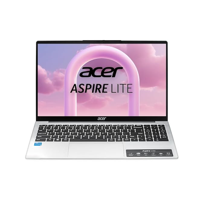 Acer Aspire Lite Intel Core i3/Core 3 14th Gen-100U Processor, Office 2024 + M365 Basic, 8GB RAM/256GB SSD, 15.6"/39.62 cm, FHD IPS Display,Win11Home, Steel Grey, 1.59Kg, AL15-53, Thin & Light Laptop