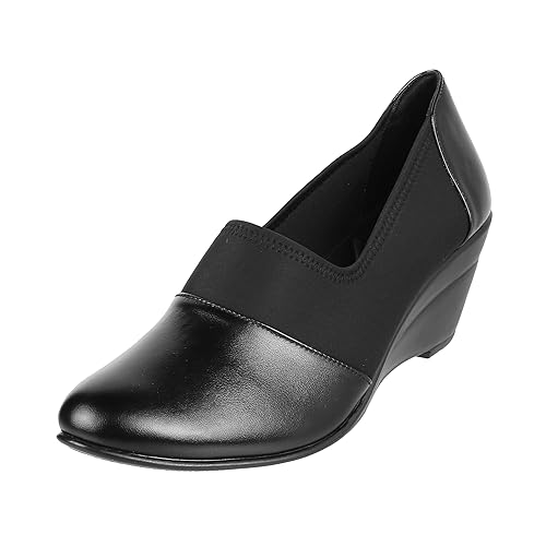 Metro Women's Faux Leather Fashion Wedge Heel Pumps
