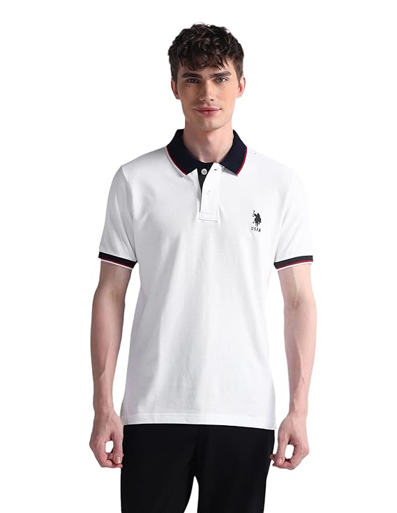 U.S. Polo ASSN. Polo T Shirts for Men, Soft Cotton, Slim Fit Collar, Smart Casual Polos