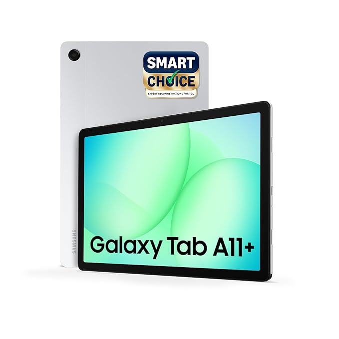 Samsung Galaxy Tab A11+ [Smartchoice], 27.82 cm (11 inch) Display, 8 GB RAM, 256 GB Storage, 90Hz Refresh Rate, AI with Google Gemini, Dolby Atmos, Quad Speakers, Wi-Fi + 5G Tablet, Silver