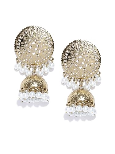 Zaveri Pearls Dome Shape Pearl Drops Jhumka Earring For Women-ZPFK6514