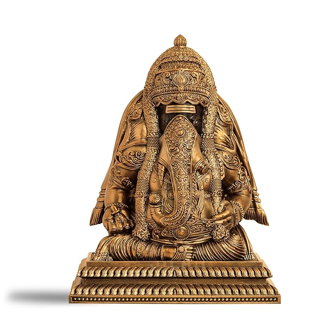 SILAII Pillayarpatti Karpaga Vinayagar Idol – Sacred Wish-Granting Ganesha Murti Showpiece & Statue for Home Decor, Pooja Room, House Warming Gifts (Antique Bronze, 6 INCHES)