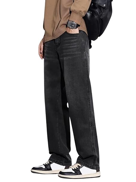 GRECIILOOKS Men Jeans || Baggy Fit Jean's for Man || Loose Fit High Rise Denim || Stretchable Casual Wear Jean,s || Dance Rap Rapping Style Pant for Men || Denim Cotton Jeans
