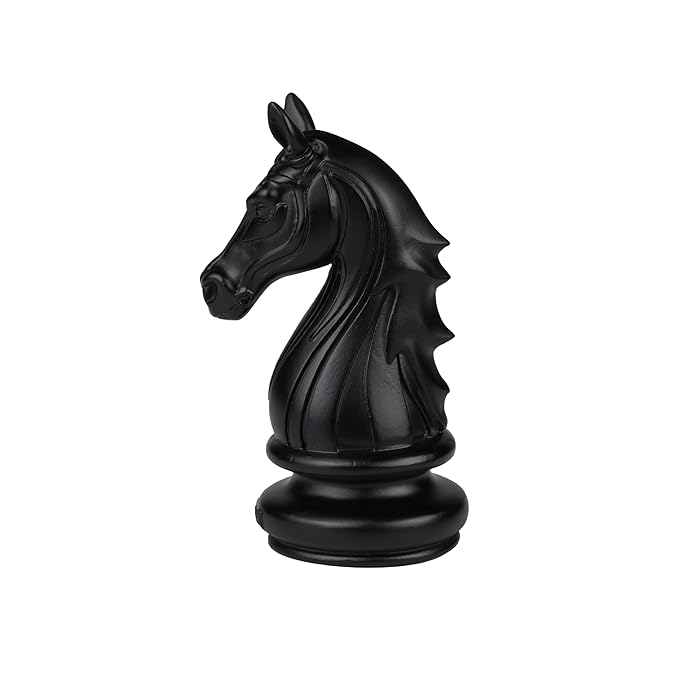 Artarium Knight Horse Chess Piece Statue Sculpture Collectible Figurine for Home House Office Table Decor Gift Item (Knight Horse Black 4 Inch)