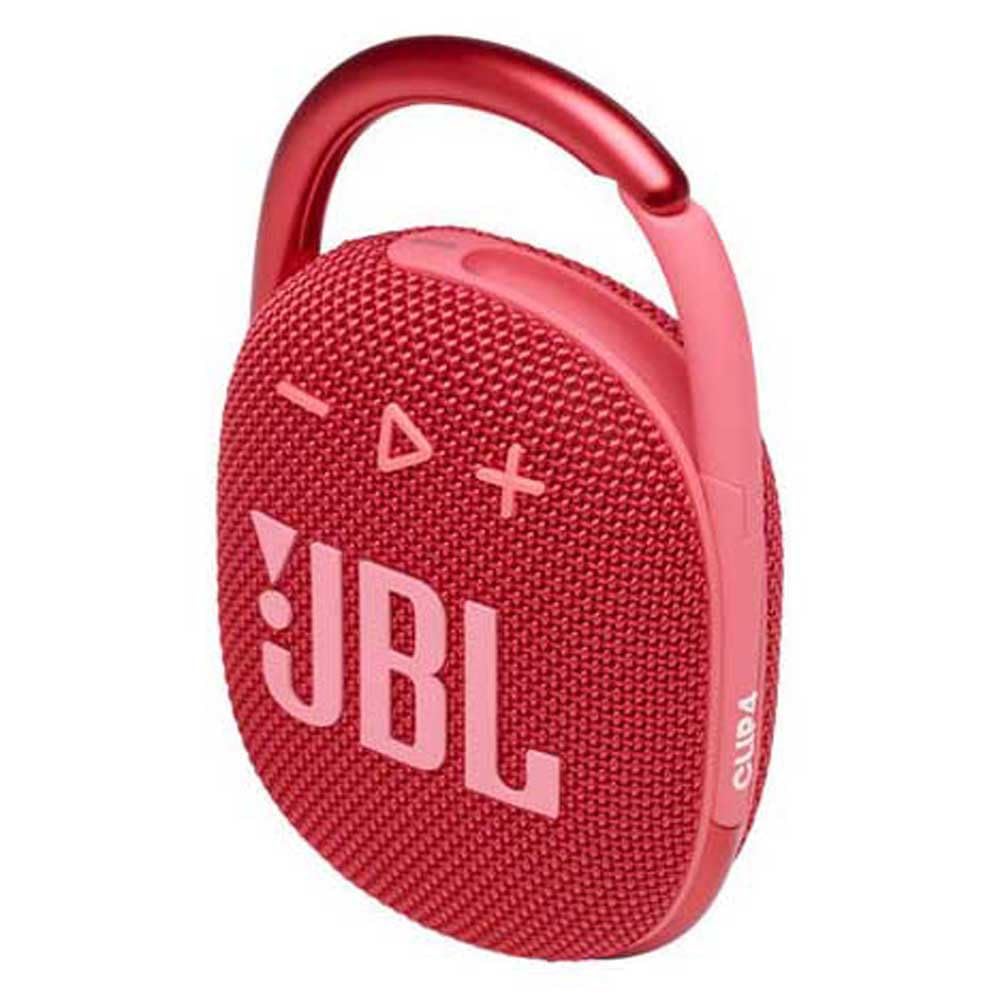 JBL Clip 4, Wireless Ultra Portable Bluetooth Speaker, Pro Sound, Integrated Carabiner, Vibrant Colors with Rugged Fabric Design, Dust & Waterproof, Type C (Without Mic, Red)