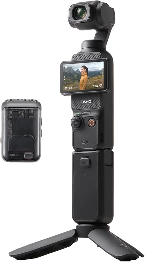 DJ I Pocket 3 Creator Combo Vlogging Camera 1 Inch CMOS 4K 120fps Video 3 Axis Stabilization Compact Camera with Mic Face Tracking Fast Focus for YouTube Travel Photography