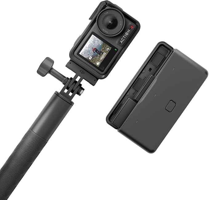 DJ I Osmo Action 4 Adventure Combo 4K 120fps Waterproof Action Camera 1/1.3 Inch Sensor 10 Bit D Log M Stabilization with 3 Batteries Long Runtime for Travel Biking Vlogging