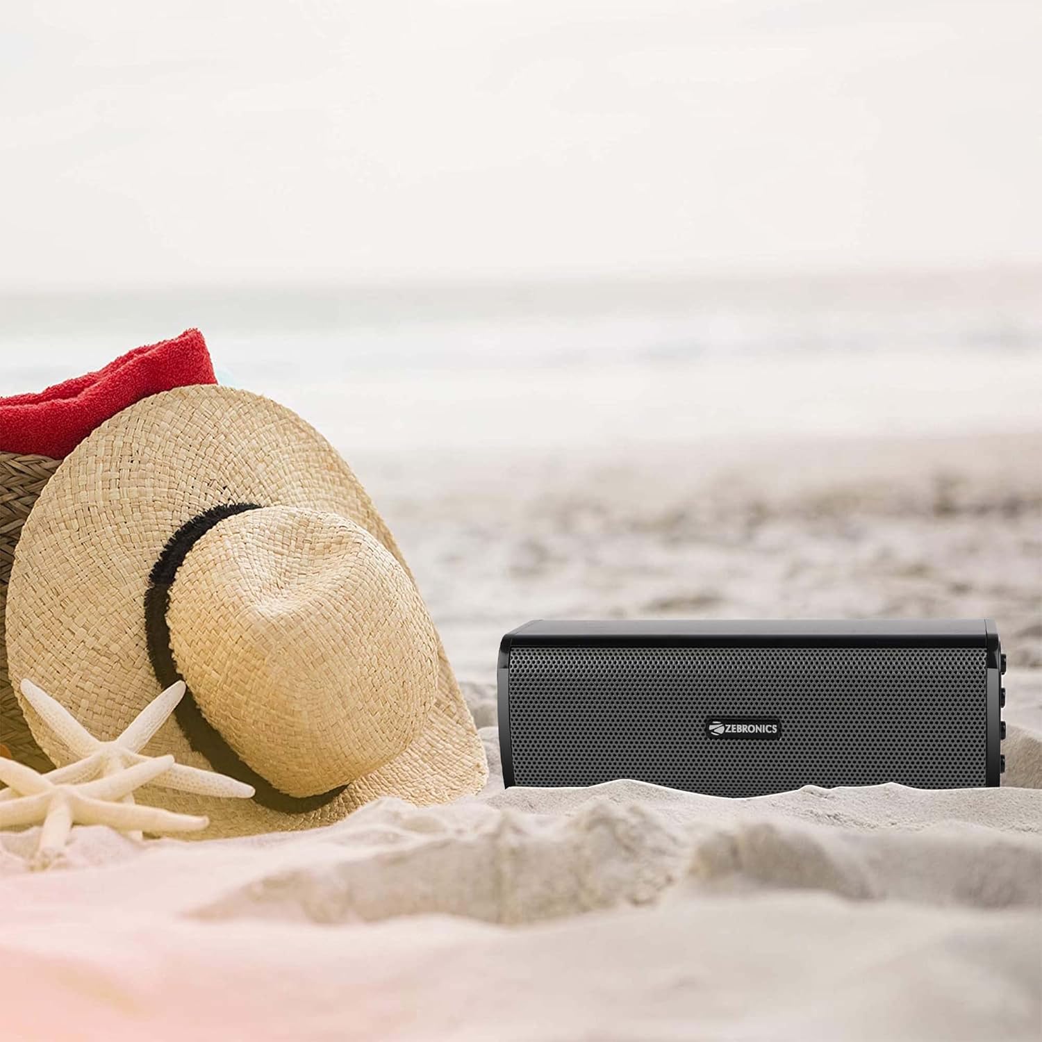 ZEBRONICS Zeb-VITA Wireless Bluetooth 10W Portable Bar Speaker with Supporting USB,Playback time 5 Hours SD Card, AUX, TWS & Call Function. (Grey)