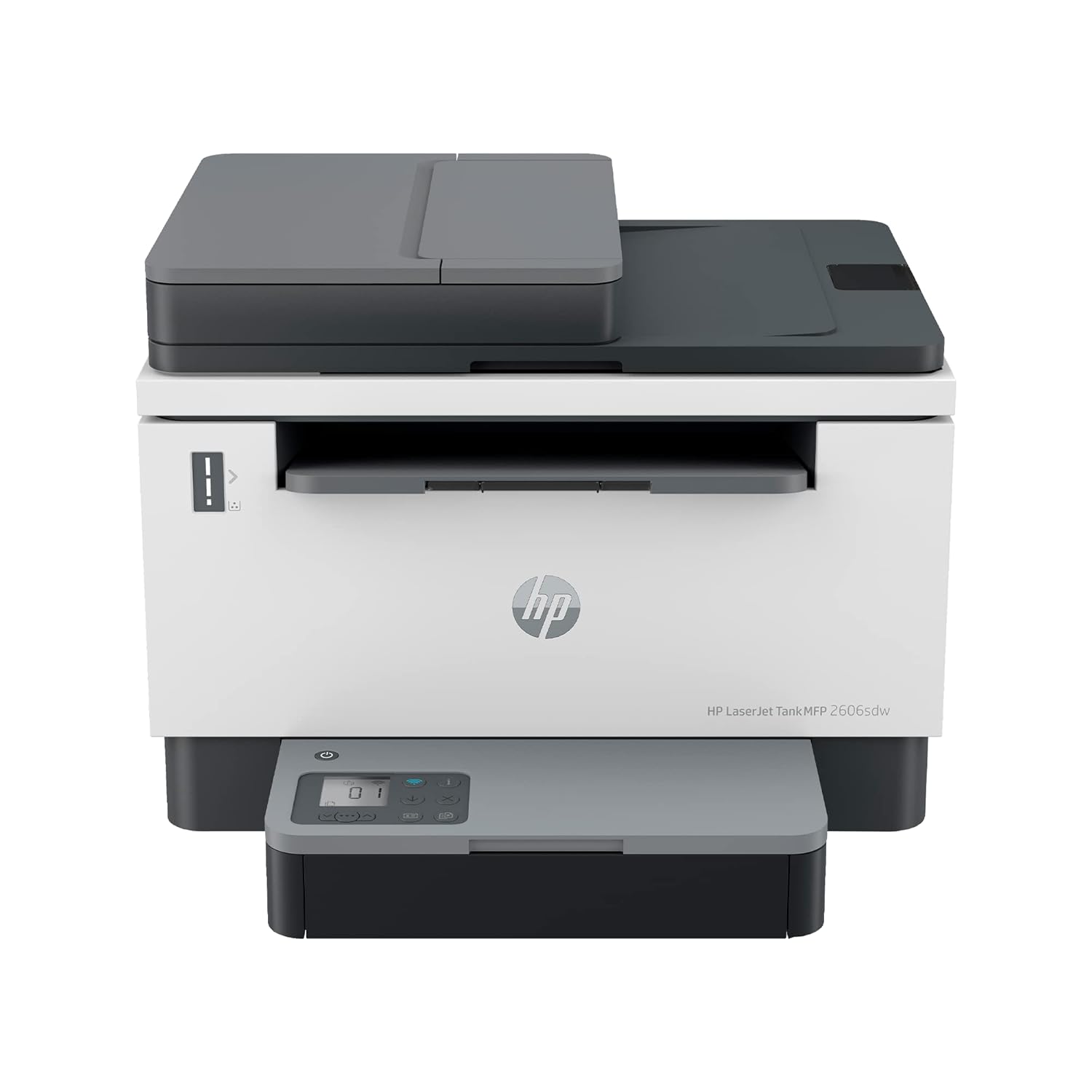 HP LaserJet Tank MFP 2606sdw, Wireless, Print, Copy, Scan, 40-Sheet ADF, Hi-Speed USB 2.0, Ethernet, Bluetooth LE, Up to 22 ppm, 250-sheet Input Tray, 1-Year Warranty, Black and White, 381U2A